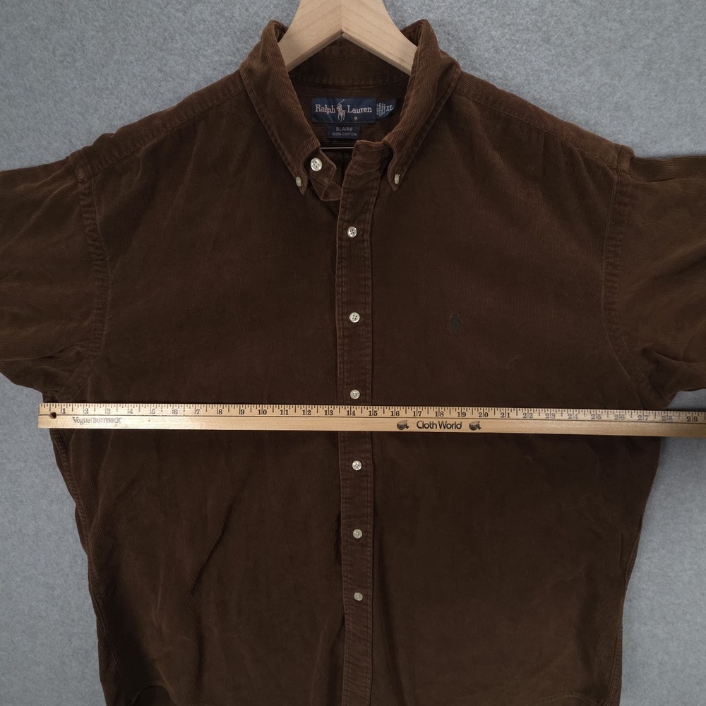 Ralph Lauren Blaire Mens Size XL Brown Corduroy Casual Shirt Academia - Picture 8 of 11